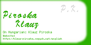 piroska klauz business card